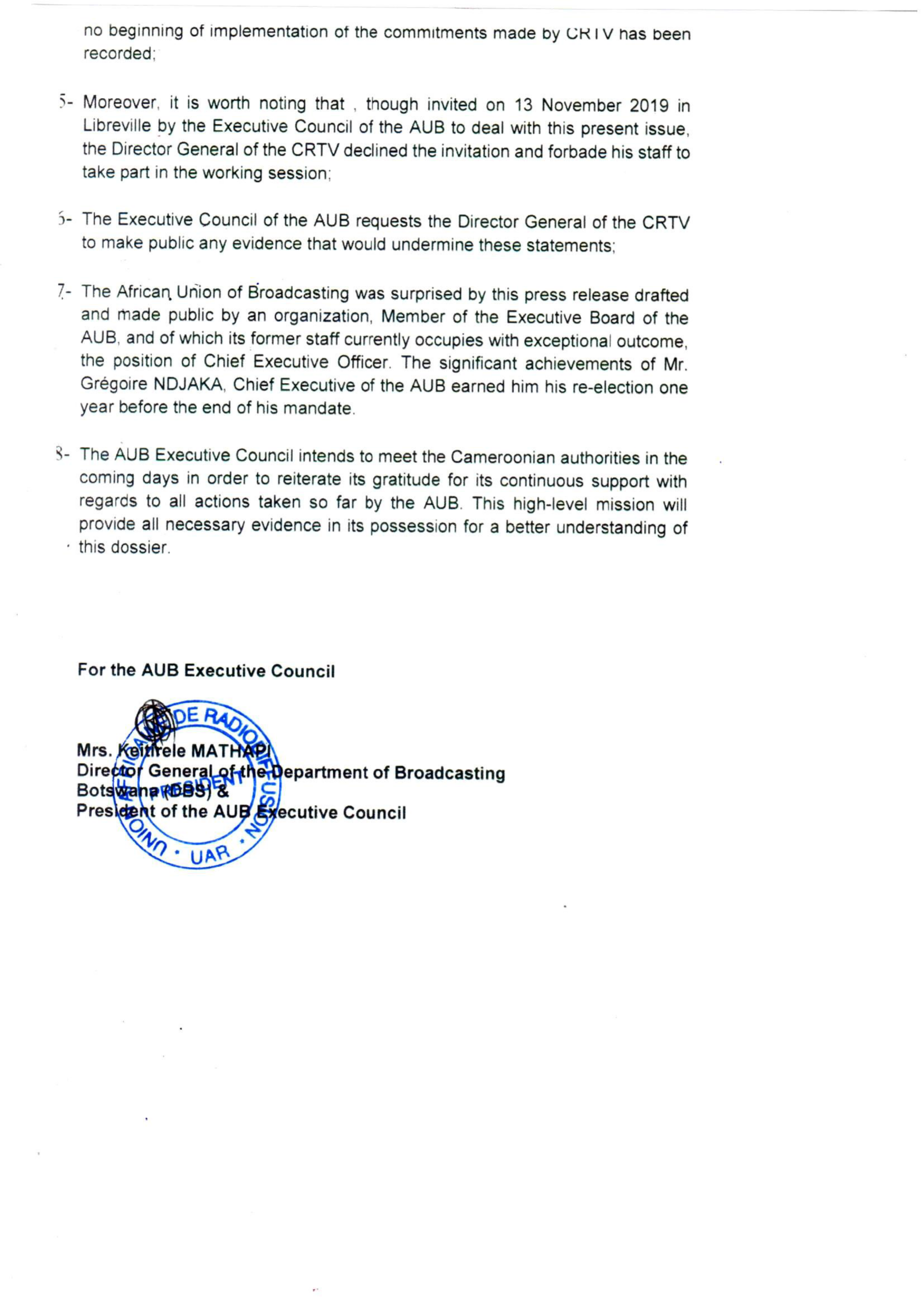 AUB press release page 2